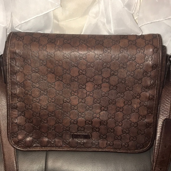 Sold!!!!! PreOwned DarkBrown GG Guccissima Leather - Picture 1 of 14
